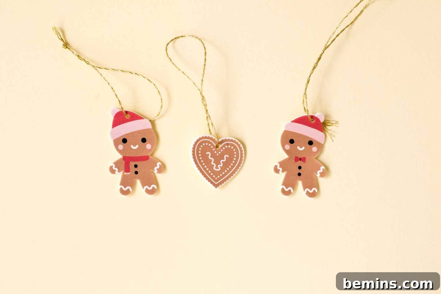 Festive gingerbread gift toppers that double as Christmas ornaments!