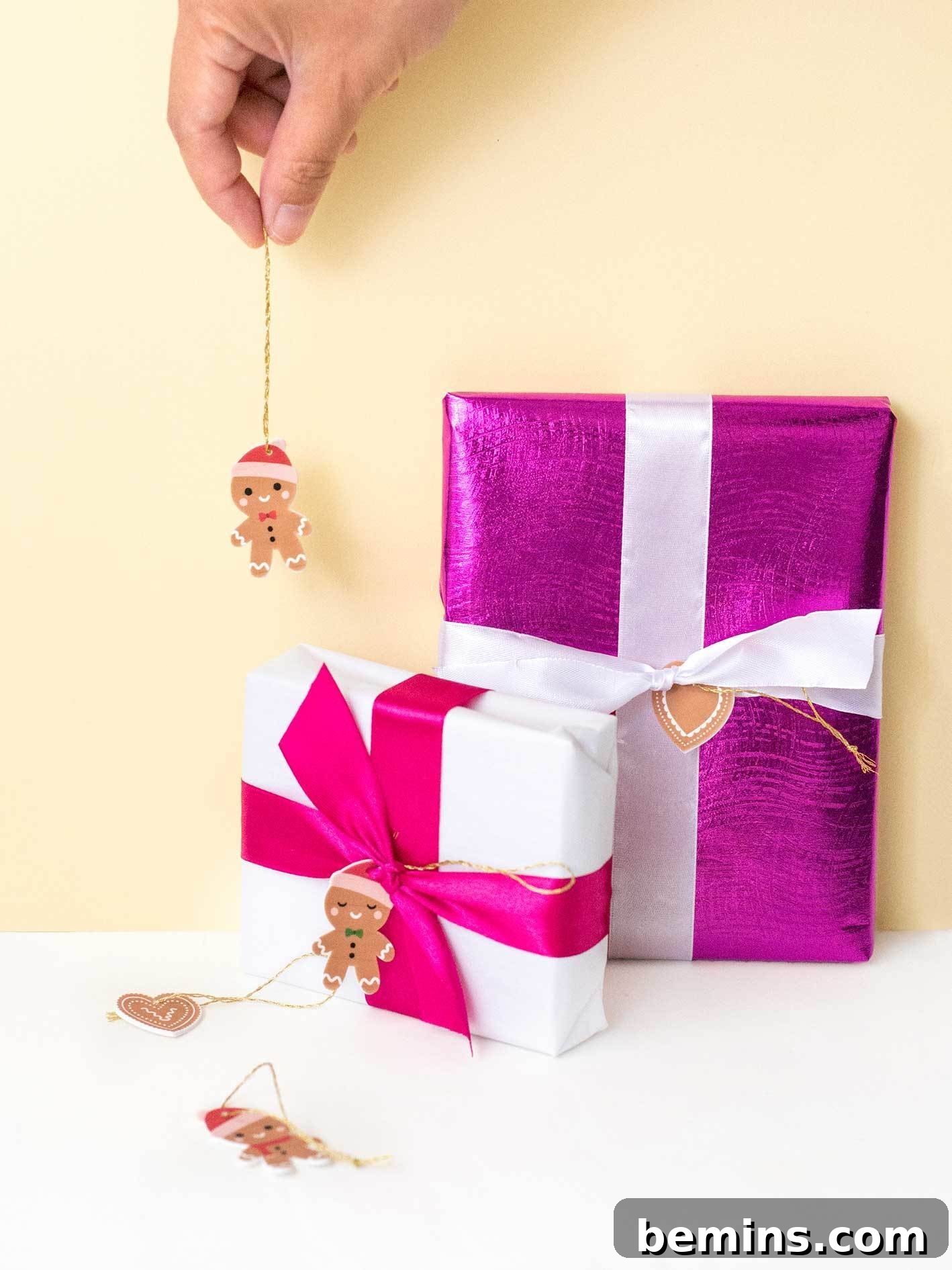 DIY gingerbread gift topper tutorial