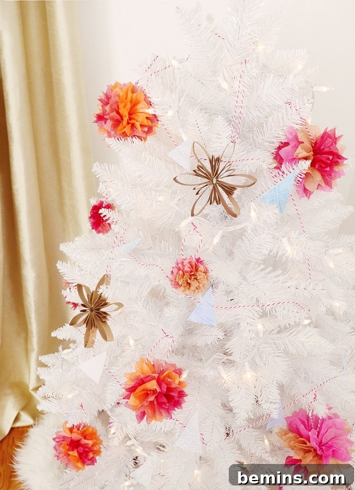 DIY Recycled Paper Tree Decorations