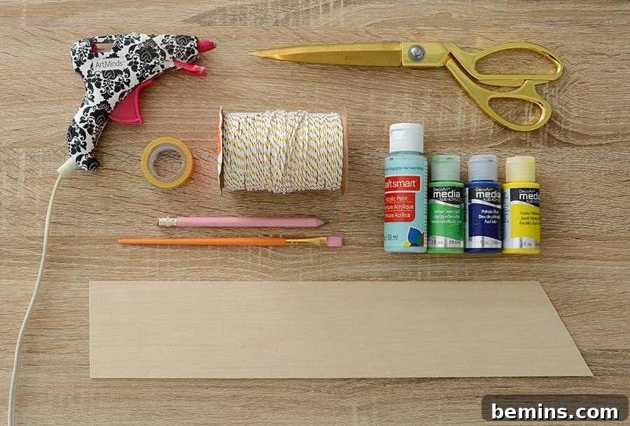 DIY Color Blocked Balsa Wood Ornaments