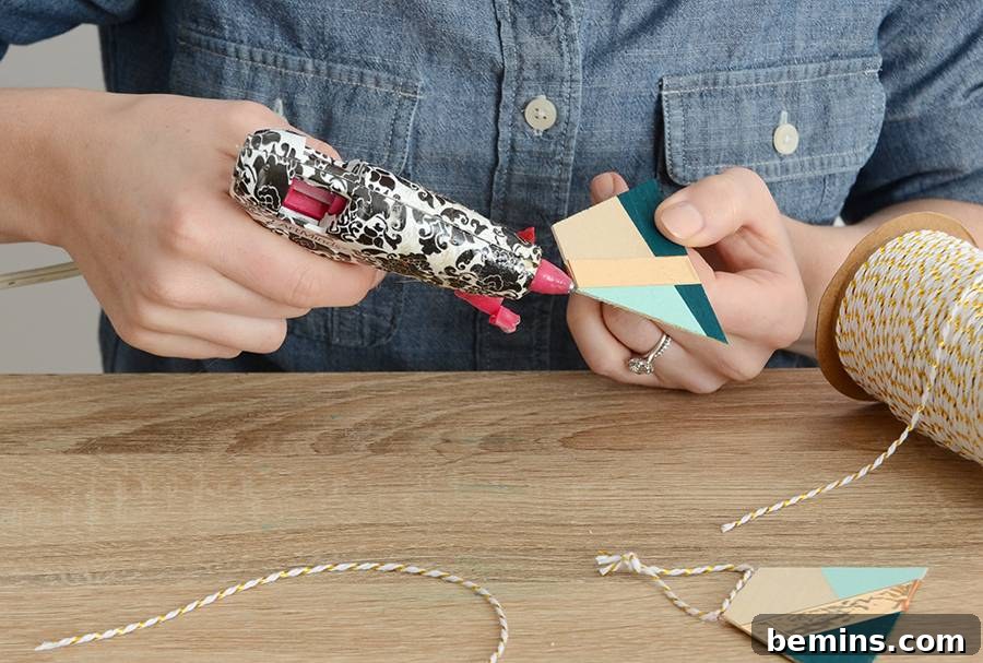 DIY Color Blocked Balsa Wood Ornaments