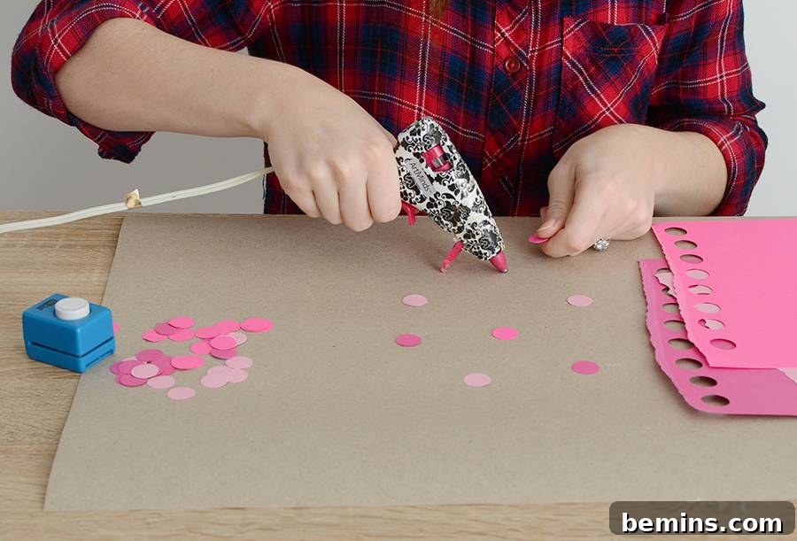 Kraft Paper Gift Wrap with Polka Dot Embellishments