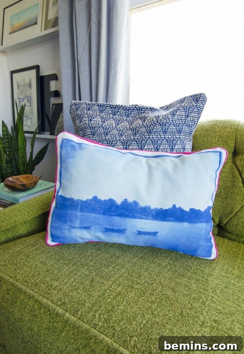 Cyanotype pillow