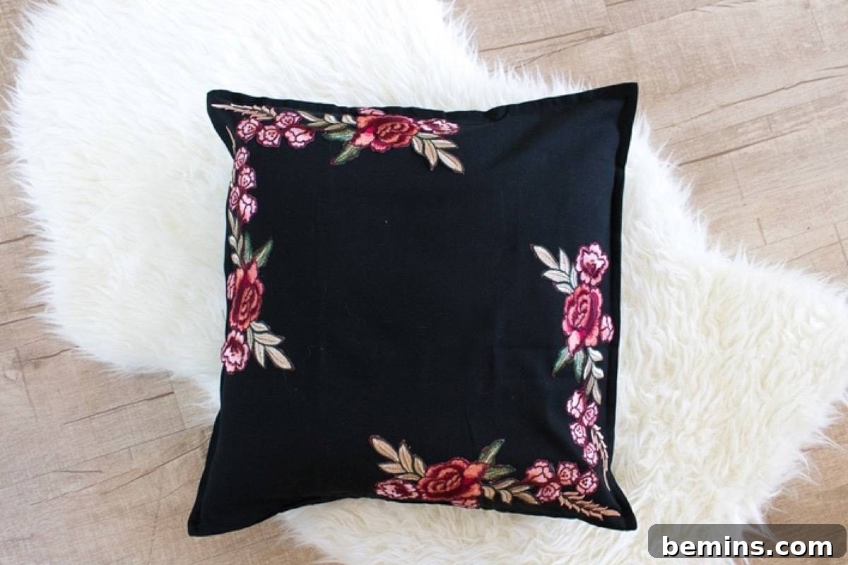 Floral patches pillow