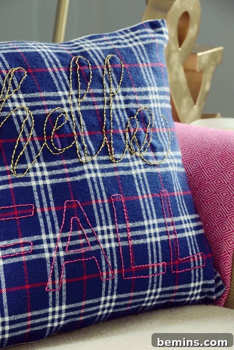 Embroidered pillow