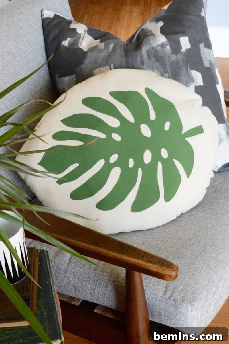 Stylish botanical leaf pillow
