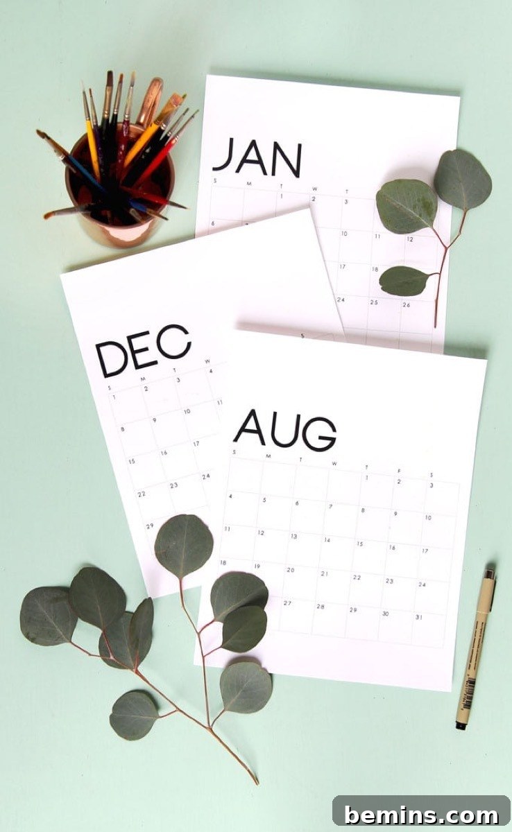 Stunning Free Printable Calendars to Organize Your 2020 2 Gorgeous Free Printable Calendar