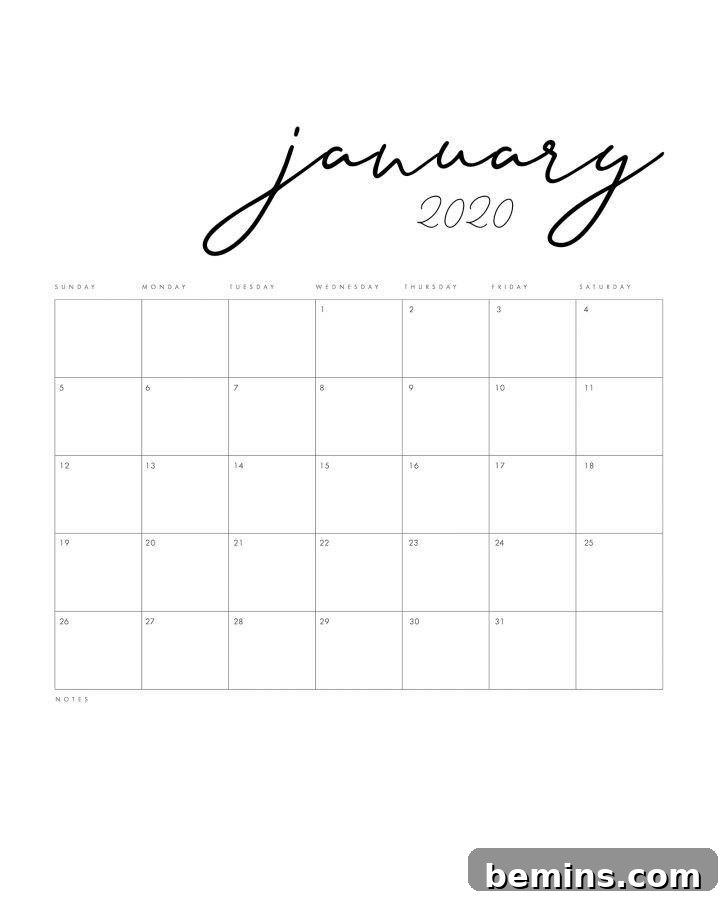 Stunning Free Printable Calendars to Organize Your 2020 7 Floral design calendar