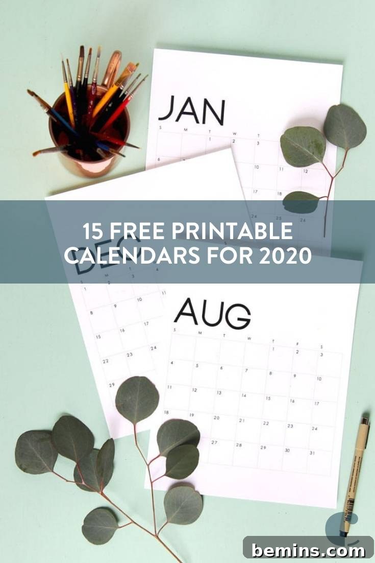 Stunning Free Printable Calendars to Organize Your 2020 11 19 Gorgeous Free Printable 2024 Calendars