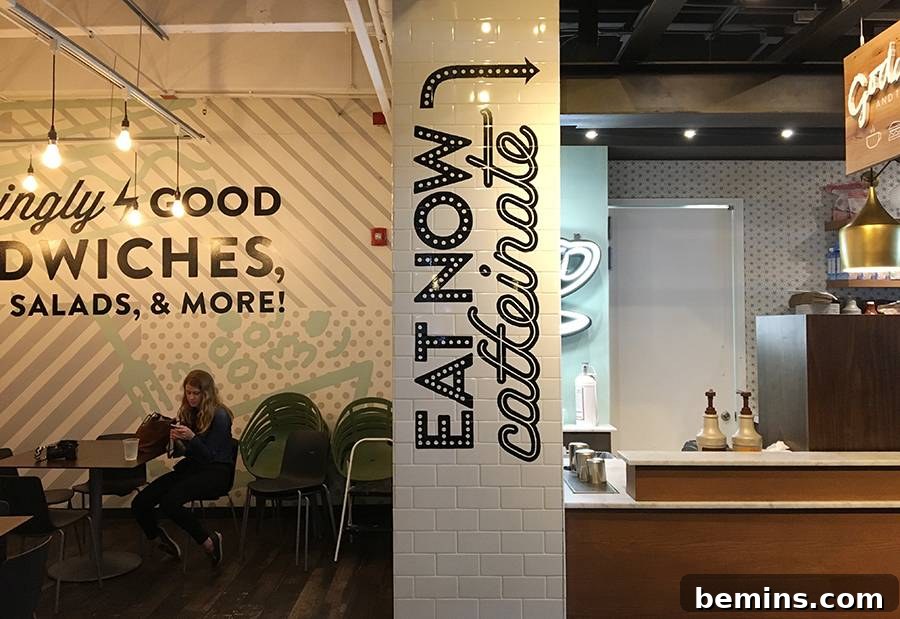 Coffee Shop Interior with Typography Elements