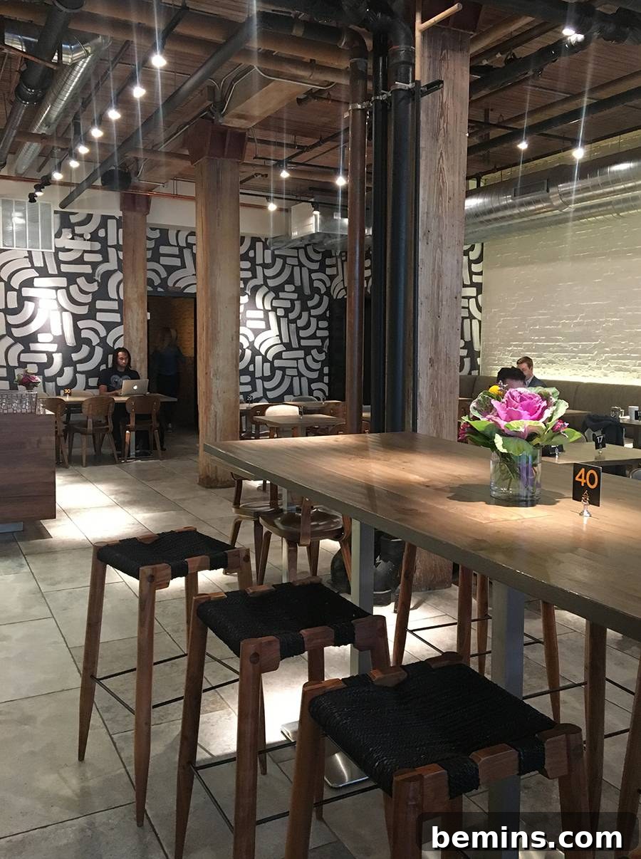 Bold Accent Wall in a Coffee Shop