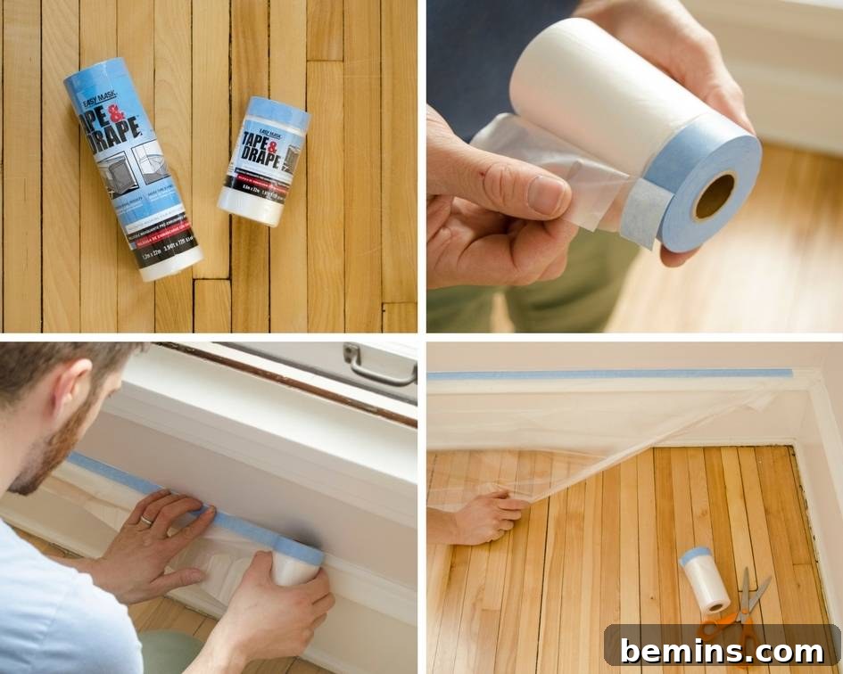 Using a Paint Sprayer Inside: Tips and Creative Ideas 3 Prepping the Room: Tape and Drape Painter's Tape