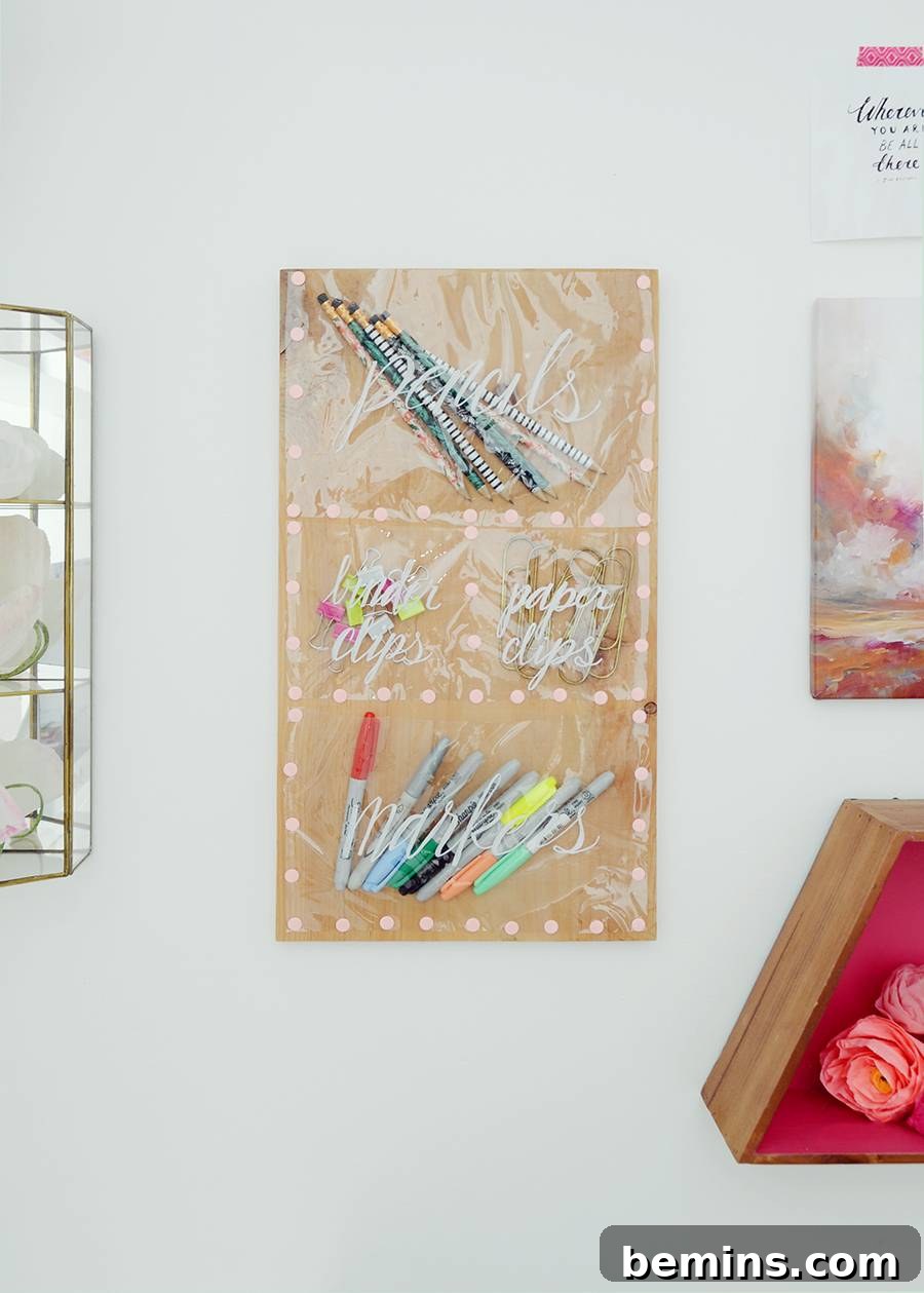DIY Clear Pocket Wall Organizer