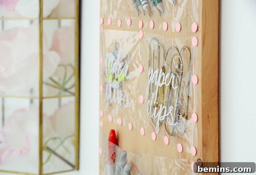 DIY Clear Pocket Wall Organizer