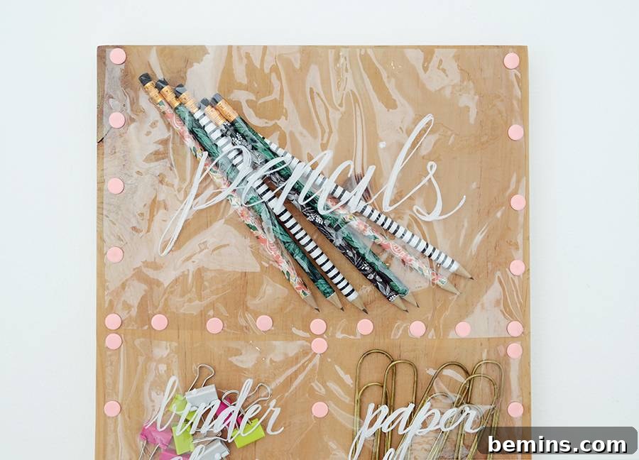 DIY Clear Pocket Wall Organizer