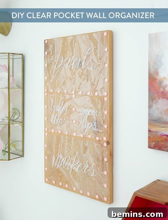 DIY Clear Pocket Wall Organizer