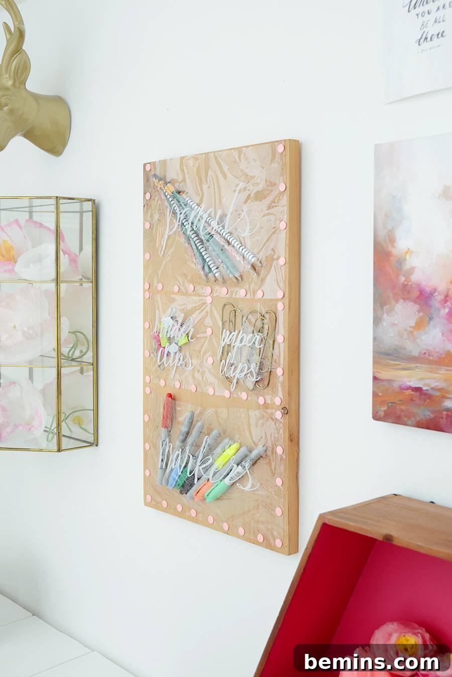 DIY Clear Pocket Wall Organizer