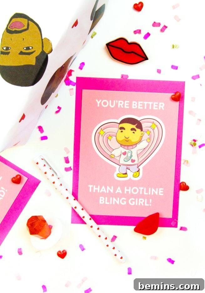 Beyond the Box: 25 Heartfelt Valentines Your Loved One Will Cherish 13 Pink and white valentines day card on a table next to a pencil.
