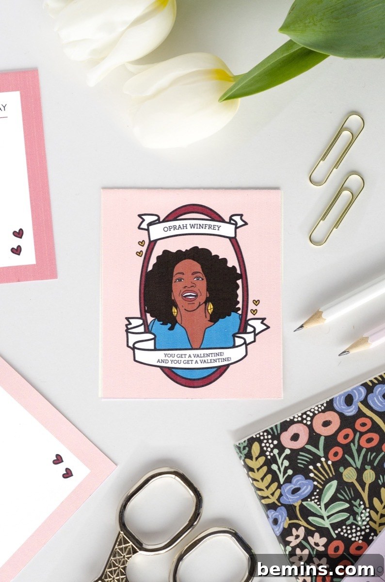 Printable Valentines featuring strong women throughout history
