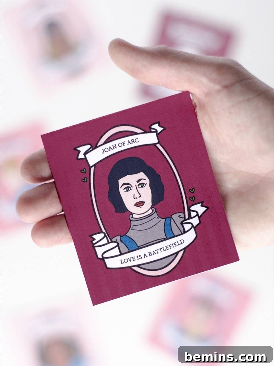 Joan knows how to celebrate Valentine's Day | Print these Women of History Valentines