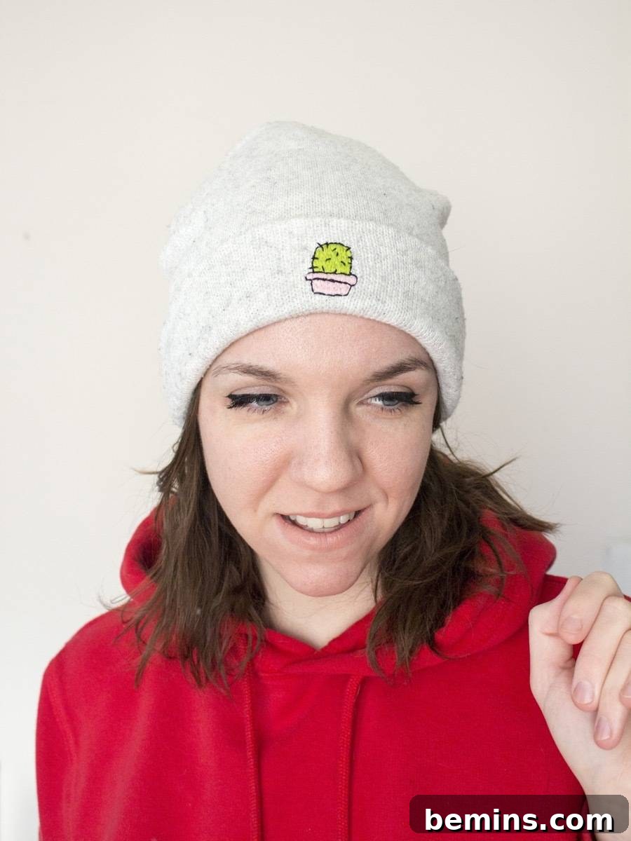 DIY fashion: Embroidered beanie cap