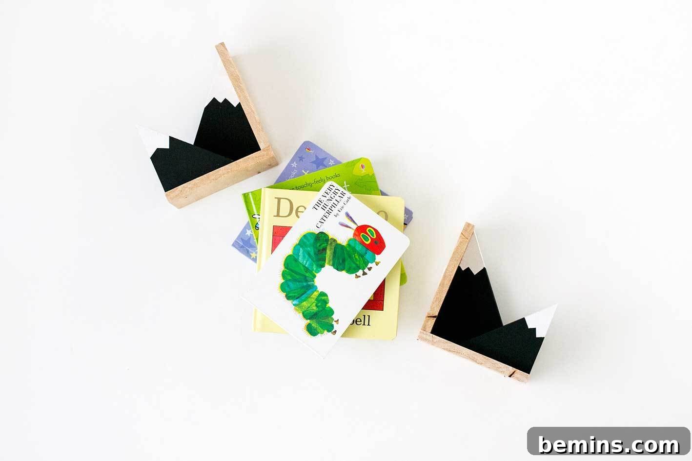 Mountain bookends for your little one's nursery