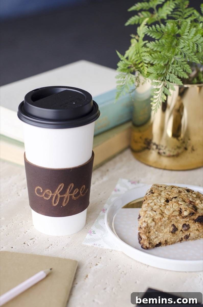 How to etch into leather for a unique coffee cup sleeve