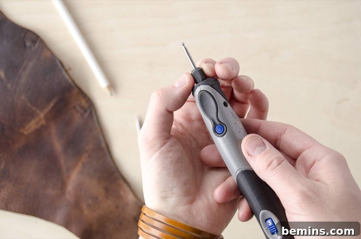 The Dremel Stylo+ tool in use