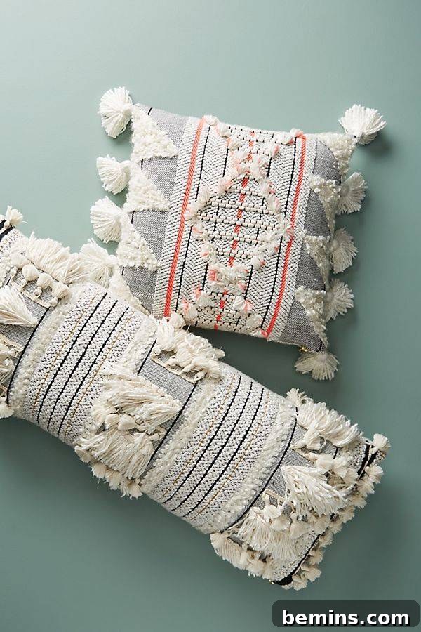 Anthropologie-Inspired DIY Pillow Project 3 Anthropologie throw pillows - bohemian woven
