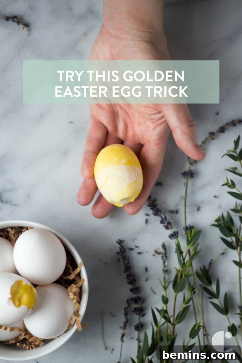 Share the amazing golden egg trick on Pinterest for your friends and family to try!