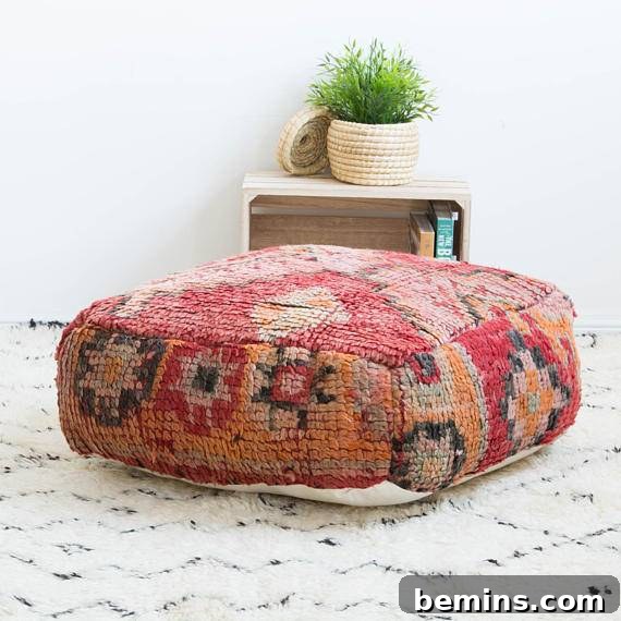 Vintage Moroccan pouf from Etsy.