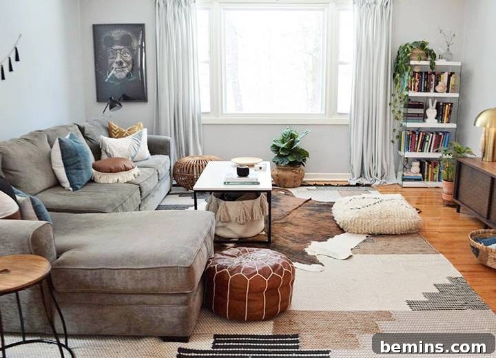 Boho-chic corner with macrame wall hangings, tasseled pillows, and textured throws, captured by Eclectic Leigh.