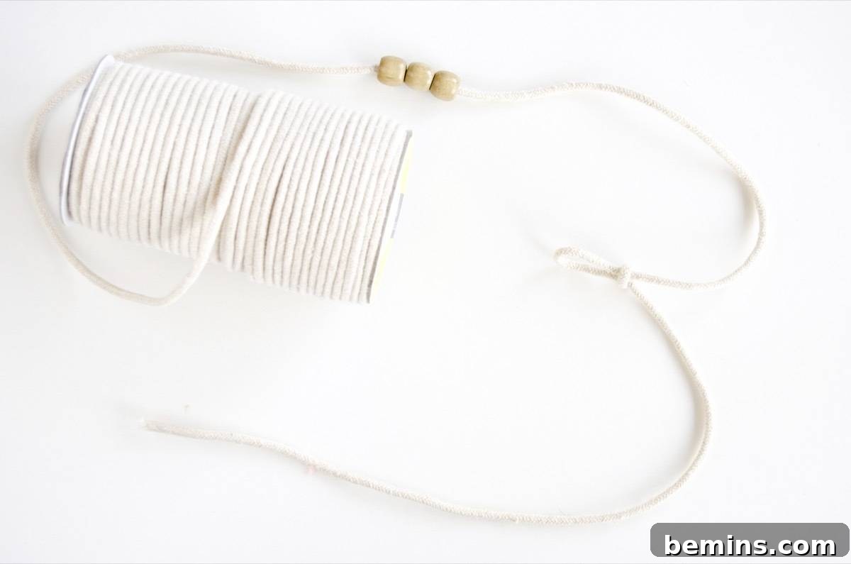 Not Macrame: A Fresh Take on DIY Plant Hangers 7 Close-up of creating a slip knot on the macrame cord