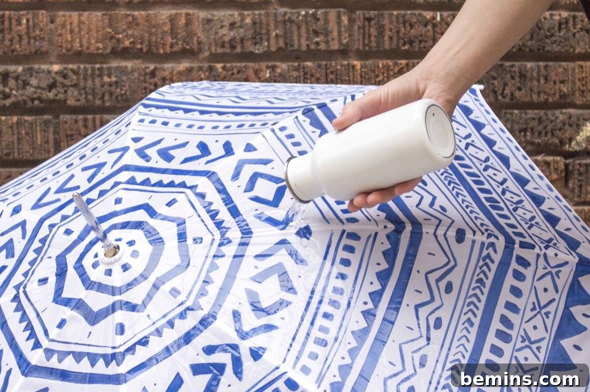 How to paint a (waterproof!) umbrella