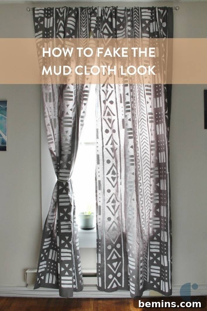 DIY mud cloth curtains