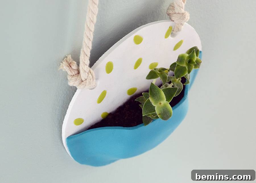 Effortless Green: DIY Vertical Garden Pockets 12 DIY Polymer Clay Plant Pocket in a Small Space