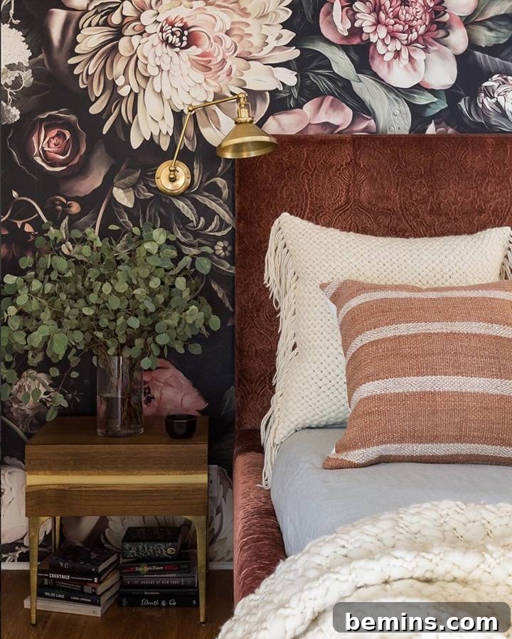 Bold Floral Bedroom Design