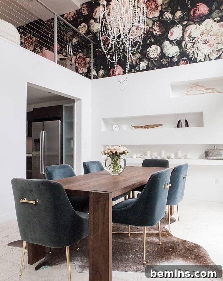 Floral Wallpaper in a Loft