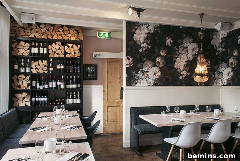 Dark Moody Florals in a Restaurant