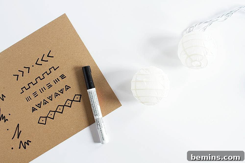 DIY Mud Cloth Paper Lanterns Materials