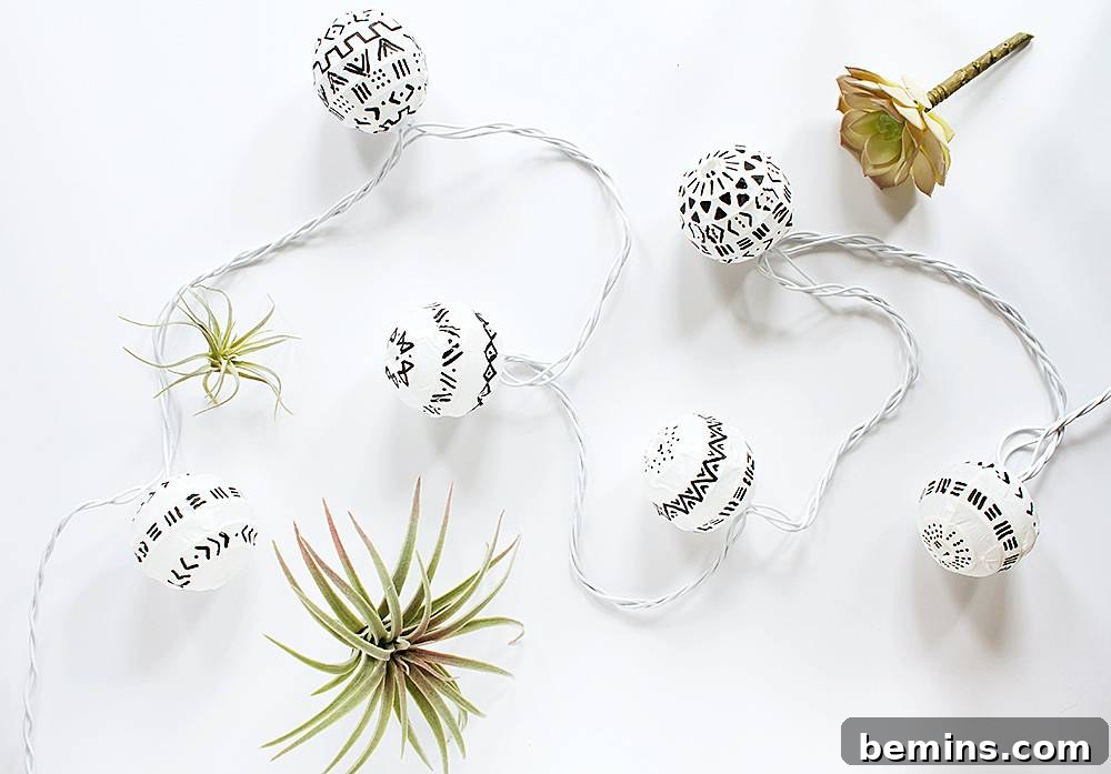 DIY Mud Cloth Paper Lanterns