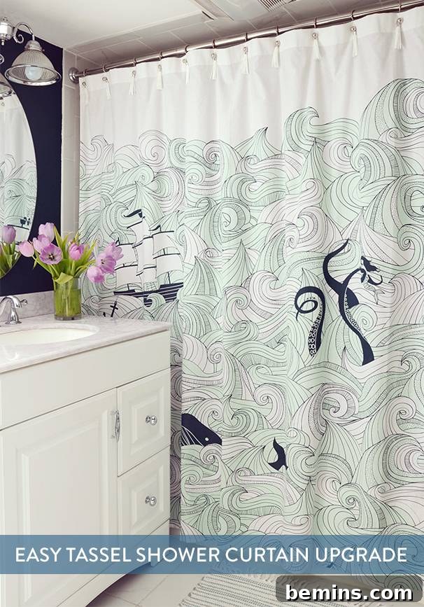 Share DIY Tassel Shower Curtain Rings on Pinterest