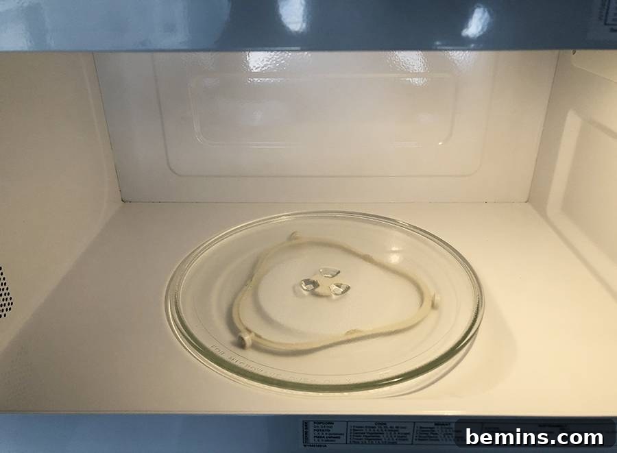 After: A sparkling clean microwave.