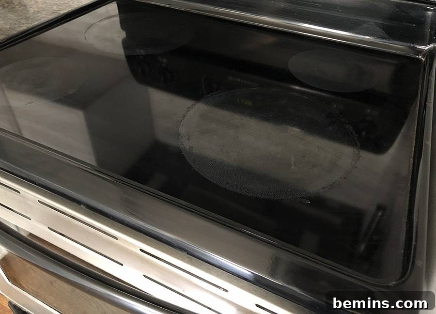 After: A cleaner, but not perfect, cooktop.