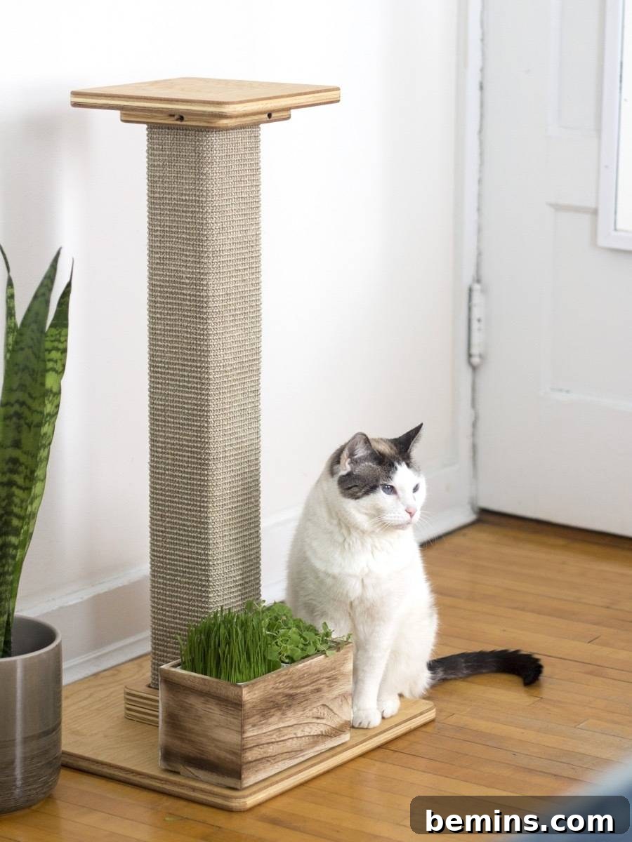 Cat Grass Garden and Scratching Post