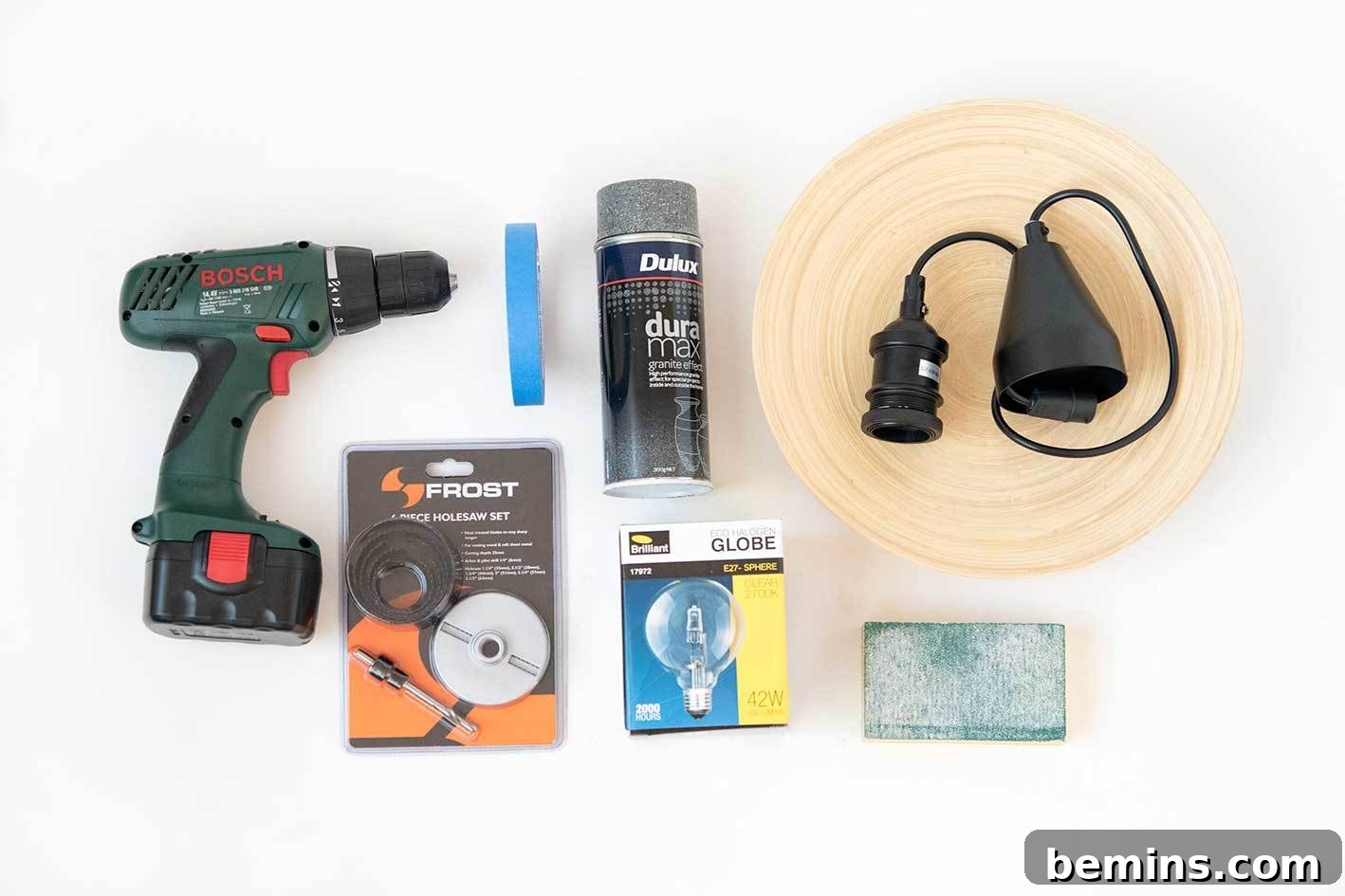 Materials for IKEA Bowl Pendant Light