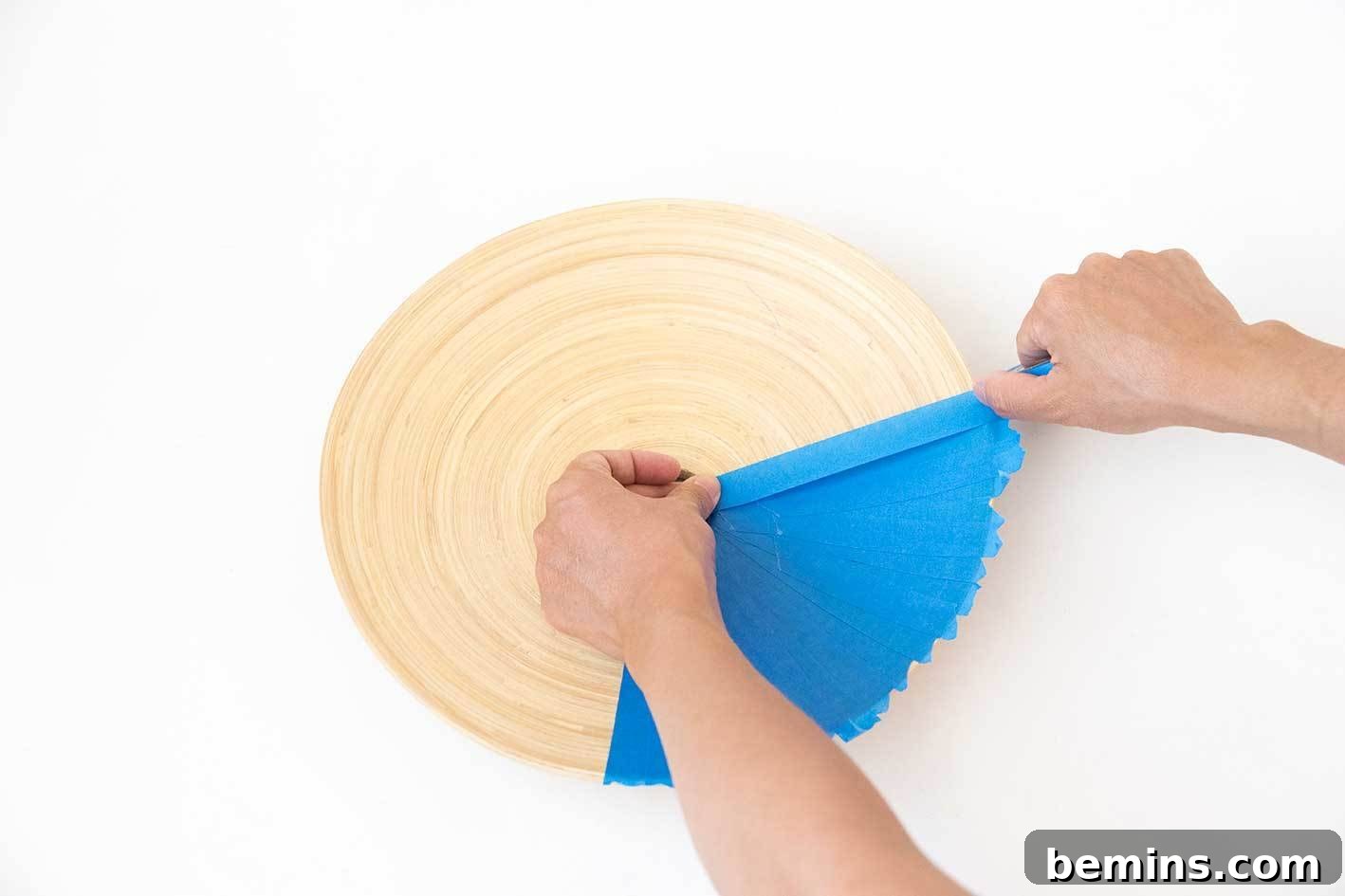Covering Inside of Bowl with Painter's Tape