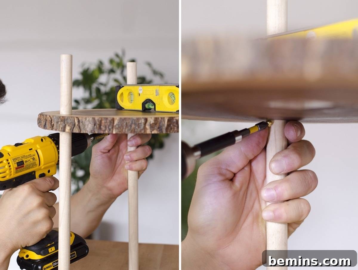 Adding a screw to keep the tabletop from sliding