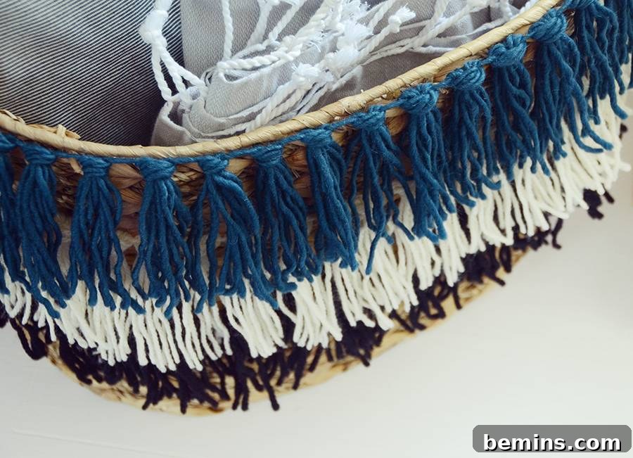 Bohemian Style Fringe Basket