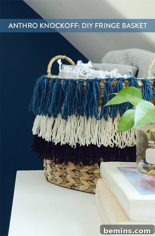 Share Your DIY Fringe Basket on Pinterest